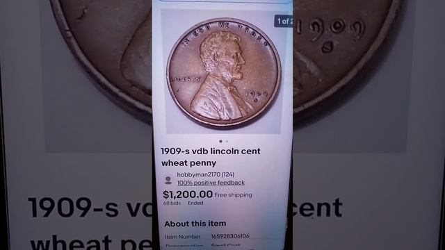 1909 S con iniciales VDB en el reverso wheat penny vendido en eBay dificil de encontrar.🤔 смотреть онлайн