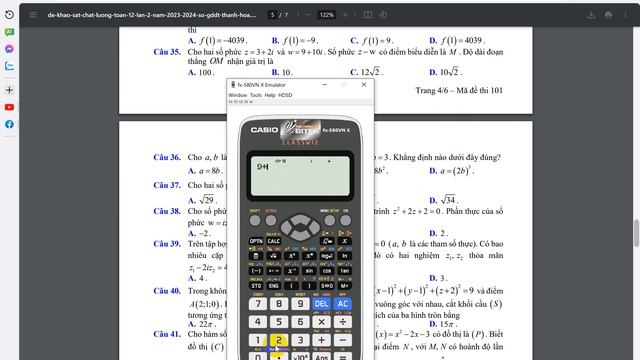 Casio câu 35 đề thi thử thanh hóa 2024 toán смотреть онлайн