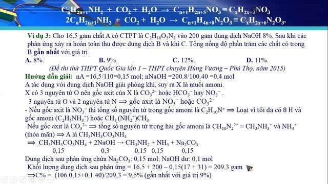 Biện Luận Tìm Công thức Muối Amoni - PHẦN 2 смотреть онлайн