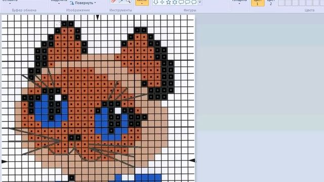 Wilcom. Cross Stitch-2. Обработка изображения в Paint смотреть онлайн