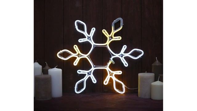 Неоновая фигура «Снежинка», 37 см, 288 LED, 12 В, 8 режимов, свечение белое/тёплое белое смотреть онлайн