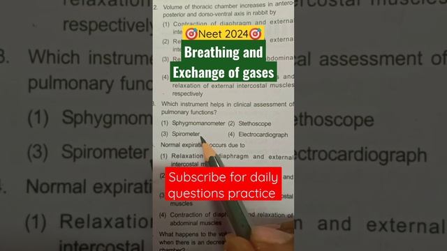 Neet Bio questions practice ||Mechanism of Breathing ||#neet2024 смотреть онлайн