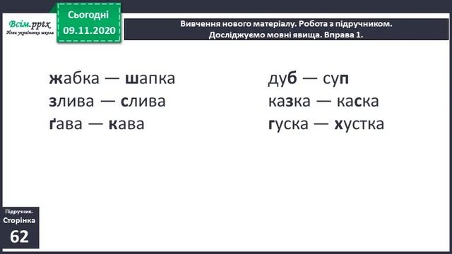 Дзвінкі та глухі приголосні звуки смотреть онлайн
