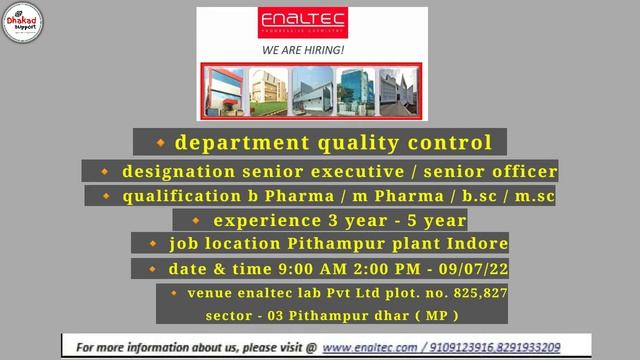 ipca laboratories and Enaltec labs job vacancy || #ipca #enalatec #pithampur смотреть онлайн