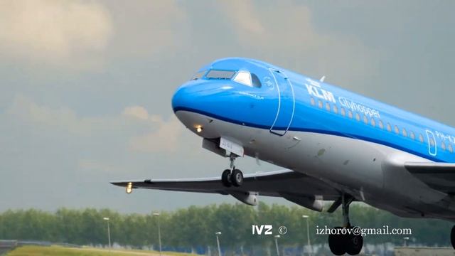 KLM Cityhopper Fokker 70 departure смотреть онлайн