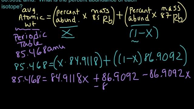 Calculating Percent Abundance Rubidium Rb Isotopes Example смотреть онлайн
