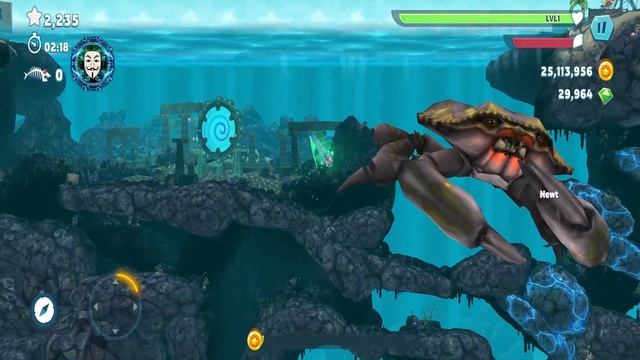 Hungry Shark Evolution - Bigger Giant Crab Boss vs Tiny Kraken + New Crab Location Mod Gameplay смотреть онлайн