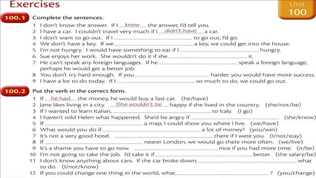 Unit-100: Conditional sentences-2 - If he had the money, he would buy a car. Improve your English. смотреть онлайн