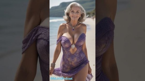 Natural Mature Woman Over 60s💖Lace Dress & Coastal Vibes