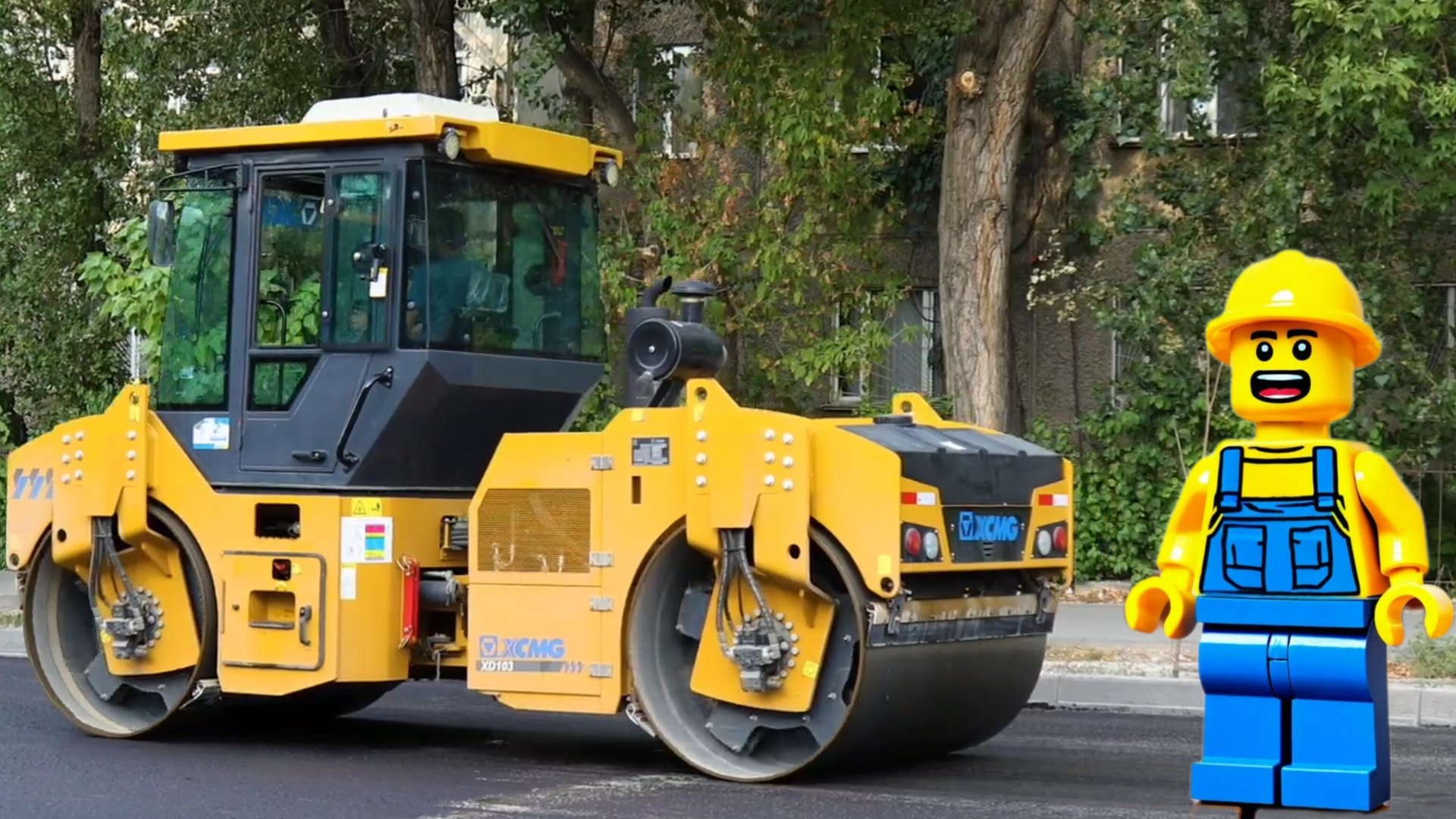 ДОРОЖНЫЙ КАТОК | Песенка про машинки | Музыкальное видео для детей | смотреть онлайн