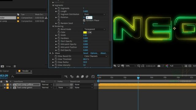 Neon Text Animation in After Effects tutorial in Tamil
