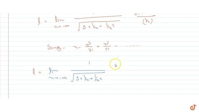 `lim_(x- gt-oo) {x^2*sin(1/x)}/sqrt(9x^2+x+1)` is equal to смотреть онлайн
