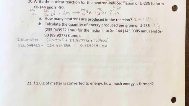 Nuclear chemistry Practice Problems #20 & 21 смотреть онлайн