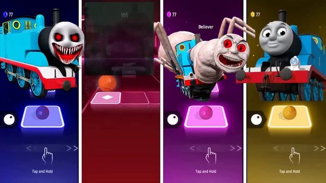 Thomas The Train Vs Spider Thomas Vs Thomas The Train EXE Vs Cursed Thomas Train Tiles Hop EDM Rush