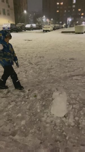 Выпал аномальный снег и снеговики начали кидать в меня снежками