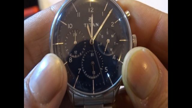 Titan Classique Blue Dial Multifunction Watch 90102SM01 смотреть онлайн