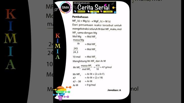 Untuk mengekstraksi logam M dari 470 g MF, diperlukan 243 g Mg (Ar Mg = 24,3, F = 19) reaksi yang t смотреть онлайн