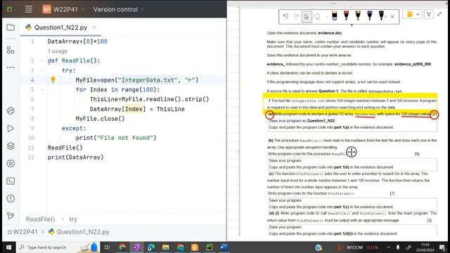 9618 W22 Past Paper 41_43 Question 1 Part 1 File Handling Python Practical Solution by Inqilab Pate смотреть онлайн