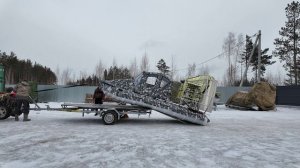 Прицеп для аэролодки / Разгрузка - загрузка аэролодки на прицеп