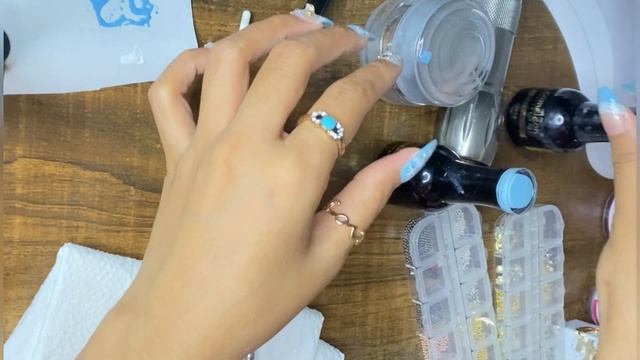 Nail extensions with left hand/Non-dominant hand + Nail Art Decoration☁️| Step by Step [Subtitles]❤ смотреть онлайн