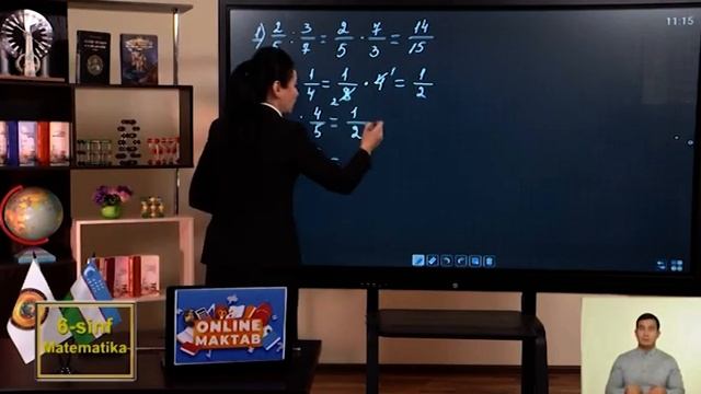 6-sinf | Matematika | 19-dars | Oddiy Kasrlarni Bo'lish.