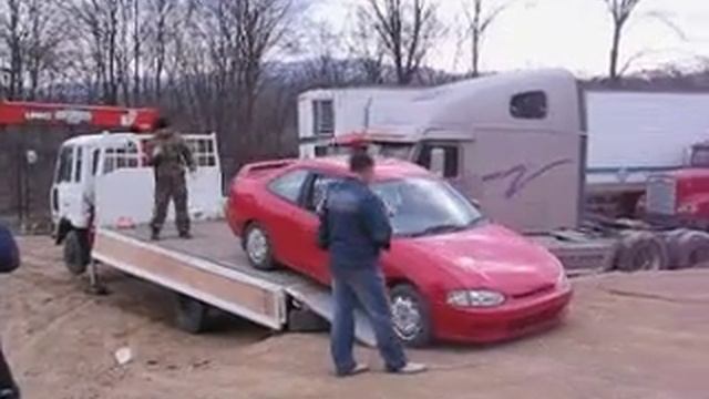 Погрузка Миража в кузов