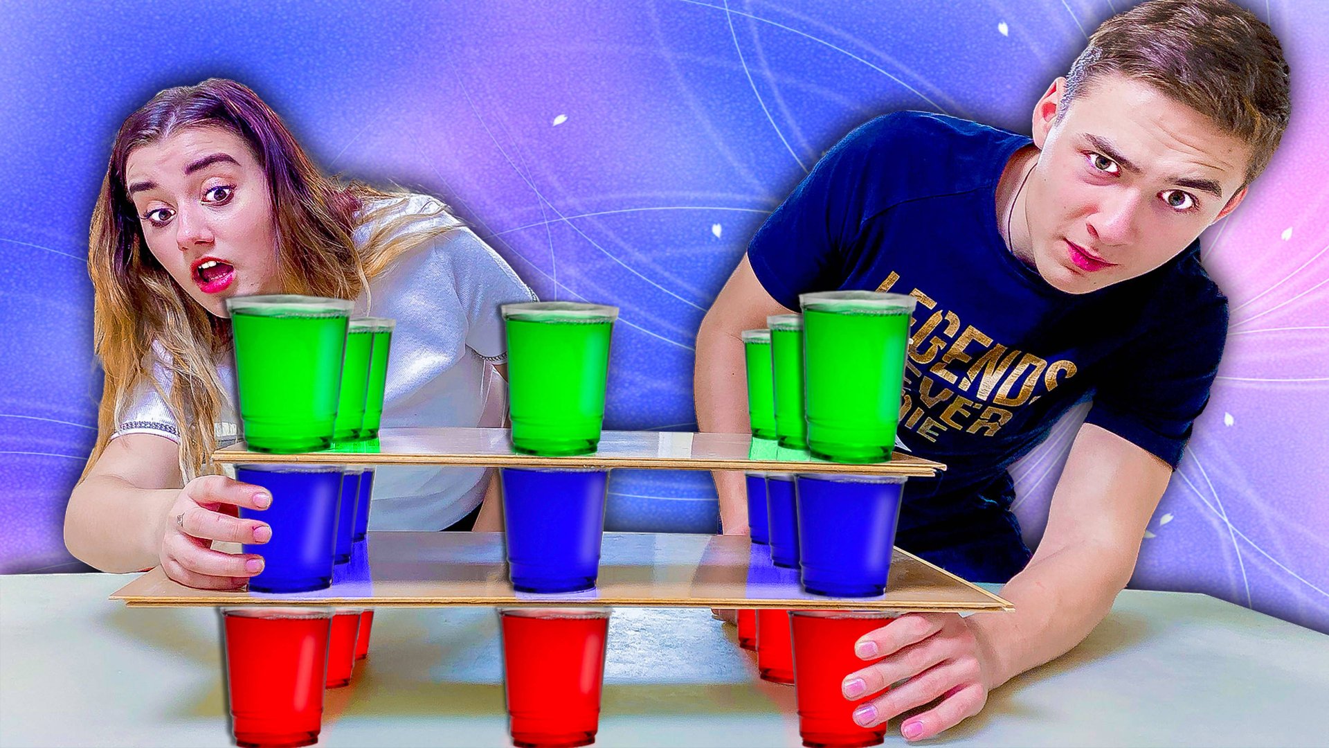 Челлендж КТО БЫСТРЕЕ ? ДЖЕНГА ИЗ СТАКАНОВ и другие задания смотреть онлайн