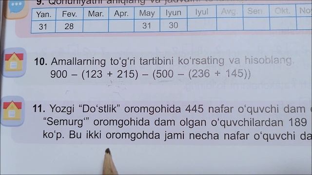 2~sinf Matematika 90~dars