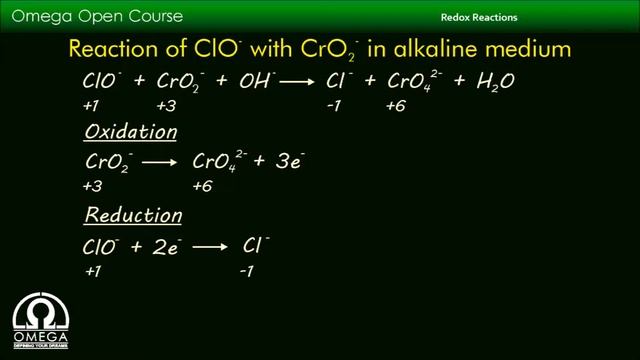 Hypochlorite ion (ClO-) with Chromate (III) ion (CrO2-) смотреть онлайн