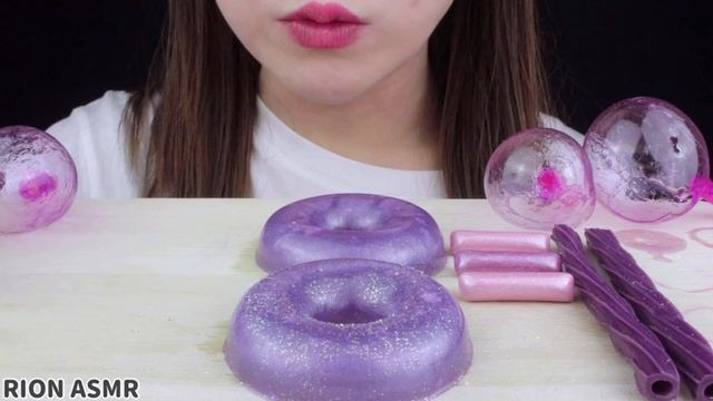 【ASMR】PURPLE DESSERTS 💜BALLOON CANDY,DONUTS JELLY,MERMAID JELLY MUKBANG 먹방 EATING SOUNDS смотреть онлайн