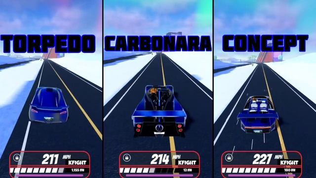 Torpedo VS Carbonara VS Concept 2023 New Fastest Speed Test in Roblox Jailbreak смотреть онлайн