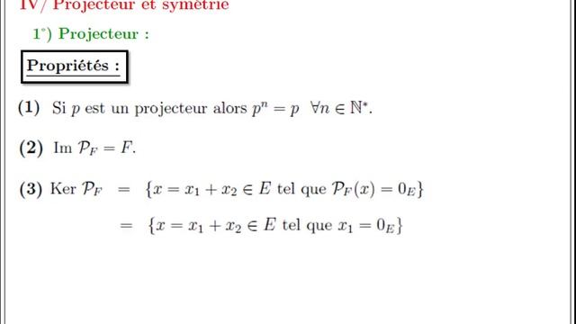 Notions de projecteurs et symétries ( Endomorphismes ) смотреть онлайн