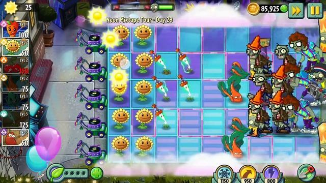 PLANT VS ZOMBIE 2 !!! Neon Mixtape Tour Day 28