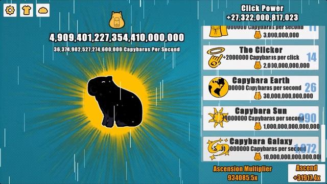 Capybara clicker 1000000 rebirths смотреть онлайн