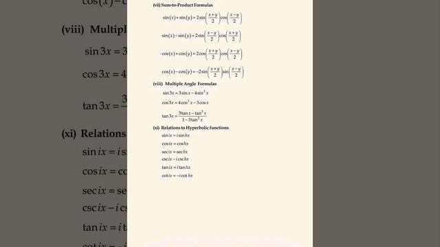 Multiple angle formula #hyperbolic_function || class 12th all math formula #formula_maths #ssc смотреть онлайн