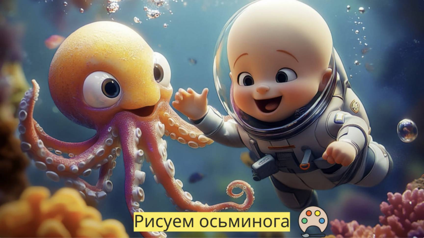 Маленькие художники: Рисуем осьминога - Детский образовательный мультфильм смотреть онлайн
