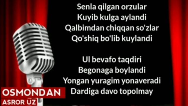 ASROR UZ-OSMONDAN YOQQAN QORLAR {KARAOKE} #karaoke #uzrap #asroruz