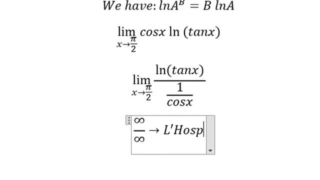 Calculus Help: Find the limits - lim (x→π/2) (tanx)^cosx - Techniques - SOLVED!!! смотреть онлайн