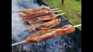 ГРУДИНКА НА МАНГАЛЕ . ВКУСНО и СОЧНО