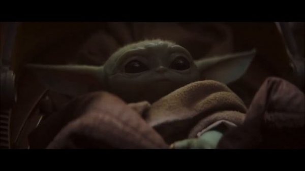 Мандалорец впервые встречает Малыша-Йоду (сериал Мандалорец)