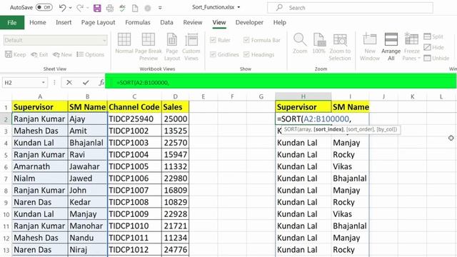 Ms Excel SORT Function-New Dynamic Array Function смотреть онлайн