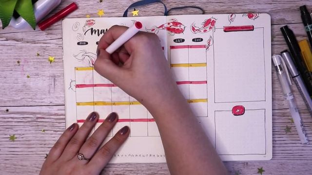 May 2019 Bullet Journal Plan With Me | koi fish theme смотреть онлайн
