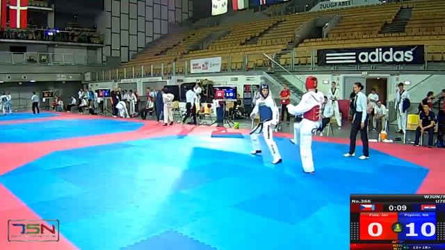 366-Popovic, Niko TKD JASTREB (CRO) vs Fiala, Jan CZECH TEAM (CZE) 12-0 смотреть онлайн