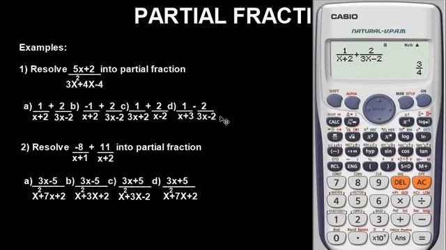 PARTIAL FRACTION: Solve fast (In seconds) with casio fx-991 es plus calculator. смотреть онлайн