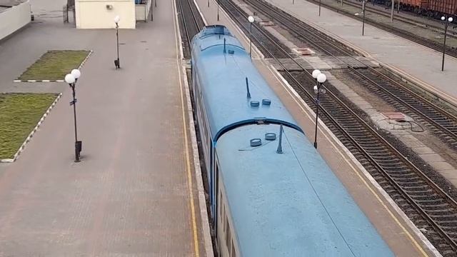 Отправление дизель-поезда Д1 с сообщением Херсон-Николаев 25.02.21 смотреть онлайн