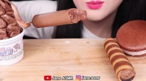 ASMR CHOCOLATE ICE CREAM *DOUBLE CHOCOLATE CONE, MARBLE CHOCOLATE 초콜릿 아이스크림 먹방 JANE ASMR 제인