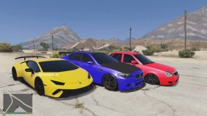 Lamborghini Huracan vs BMW M5 F10 vs VAZ 2170 Lada Priora не обычная гонка века в GTA 5,