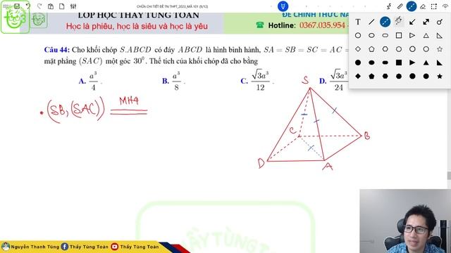 GIẢI CHI TIẾT FULL 50 CÂU ĐỀ TN THPT 2023 - MÔN TOÁN - MÃ 101 I THẦY TÙNG TOÁN смотреть онлайн