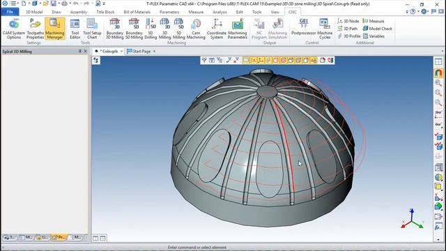 T-Flex CAM 15 English - Lesson 19/39 - 3D Milling (Part 7) смотреть онлайн