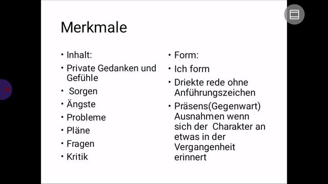 Innerer Monolog Kriterien Zeit Form Grammatik beachten Merkmale schreiben Deutsch Schule смотреть онлайн